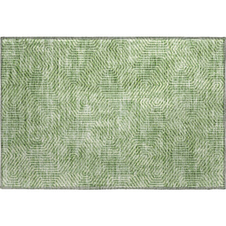 Piper Looms Mayfield Geometric AMF912 Green Machine Washable Area Rug Scatter Main Image