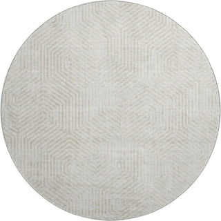 Piper Looms Mayfield Geometric AMF912 Ivory Machine Washable Area Rug Round Main Image