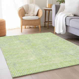 Piper Looms Mayfield Geometric AMF912 Lime Machine Washable Area Rug Lifestyle Image Feature