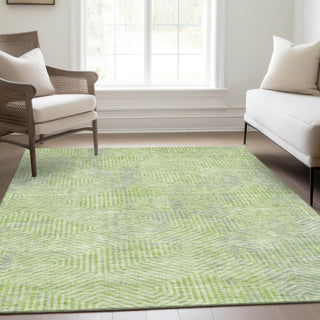 Piper Looms Mayfield Geometric AMF912 Lime Machine Washable Area Rug Lifestyle Image Feature