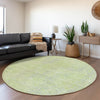 Piper Looms Mayfield Geometric AMF912 Lime Machine Washable Area Rug Round Lifestyle Image Feature