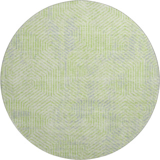 Piper Looms Mayfield Geometric AMF912 Lime Machine Washable Area Rug Round Main Image