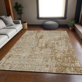 Piper Looms Mayfield Geometric AMF912 Mocha Machine Washable Area Rug Lifestyle Image Feature