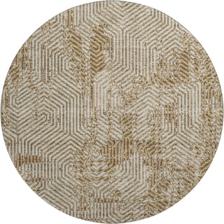 Piper Looms Mayfield Geometric AMF912 Mocha Machine Washable Area Rug Round Main Image