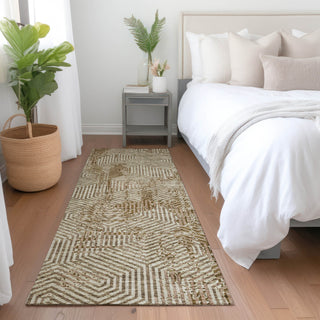 Piper Looms Mayfield Geometric AMF912 Mocha Machine Washable Area Rug Runner Lifestyle Image Feature