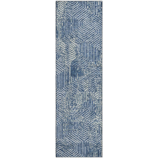 Piper Looms Mayfield Geometric AMF912 Navy Machine Washable Area Rug Runner Main Image