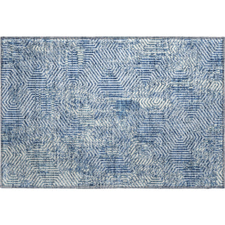 Piper Looms Mayfield Geometric AMF912 Navy Machine Washable Area Rug Scatter Main Image