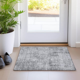 Piper Looms Mayfield Geometric AMF912 Silver Machine Washable Area Rug Scatter Lifestyle Image Feature