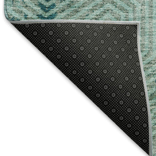 Piper Looms Mayfield Geometric AMF912 Teal Machine Washable Area Rug Backing Image