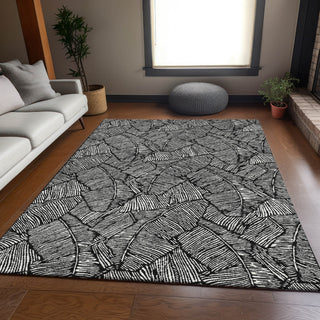 Piper Looms Mayfield Floral AMF913 Black Machine Washable Area Rug Lifestyle Image Feature