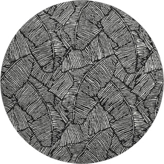 Piper Looms Mayfield Floral AMF913 Black Machine Washable Area Rug Round Main Image