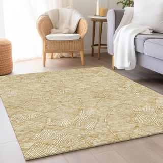 Piper Looms Mayfield Floral AMF913 Gold Machine Washable Area Rug Lifestyle Image Feature