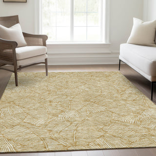 Piper Looms Mayfield Floral AMF913 Gold Machine Washable Area Rug Lifestyle Image Feature
