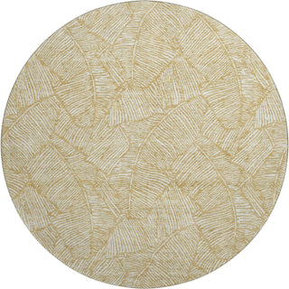 Piper Looms Mayfield Floral AMF913 Gold Machine Washable Area Rug Round Main Image