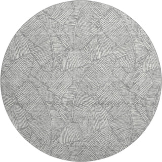 Piper Looms Mayfield Floral AMF913 Gray Machine Washable Area Rug Round Main Image