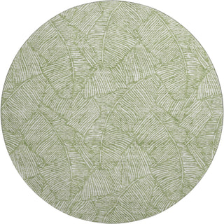 Piper Looms Mayfield Floral AMF913 Green Machine Washable Area Rug Round Main Image