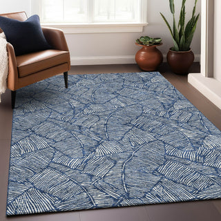 Piper Looms Mayfield Floral AMF913 Navy Machine Washable Area Rug Lifestyle Image Feature