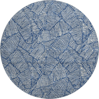 Piper Looms Mayfield Floral AMF913 Navy Machine Washable Area Rug Round Main Image