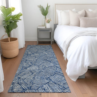 Piper Looms Mayfield Floral AMF913 Navy Machine Washable Area Rug Runner Lifestyle Image Feature