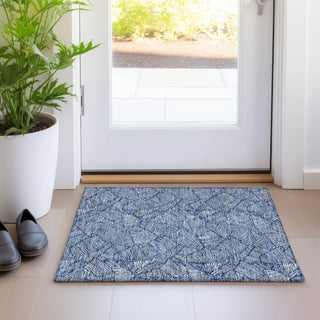 Piper Looms Mayfield Floral AMF913 Navy Machine Washable Area Rug Scatter Lifestyle Image Feature