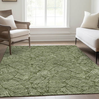 Piper Looms Mayfield Floral AMF913 Olive Machine Washable Area Rug Lifestyle Image Feature