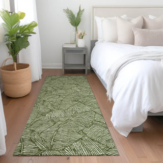 Piper Looms Mayfield Floral AMF913 Olive Machine Washable Area Rug Runner Lifestyle Image Feature