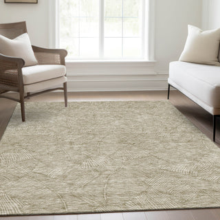 Piper Looms Mayfield Floral AMF913 Taupe Machine Washable Area Rug Lifestyle Image Feature