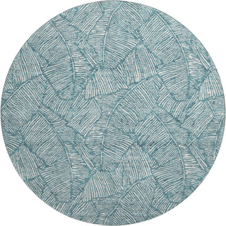 Piper Looms Mayfield Floral AMF913 Teal Machine Washable Area Rug Round Main Image