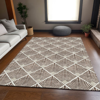 Piper Looms Mayfield Diamonds AMF914 Brown Machine Washable Area Rug Lifestyle Image Feature
