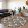Piper Looms Mayfield Diamonds AMF914 Fudge Machine Washable Area Rug Round Lifestyle Image Feature
