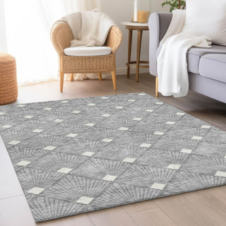 Piper Looms Mayfield Diamonds AMF914 Gray Machine Washable Area Rug Lifestyle Image Feature