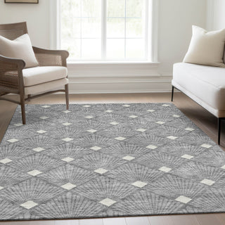 Piper Looms Mayfield Diamonds AMF914 Gray Machine Washable Area Rug Lifestyle Image Feature
