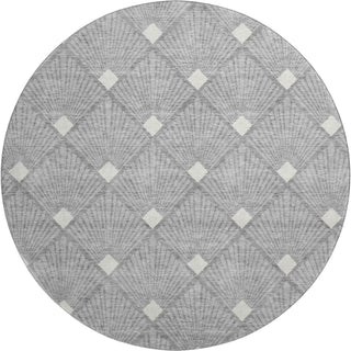 Piper Looms Mayfield Diamonds AMF914 Gray Machine Washable Area Rug Round Main Image