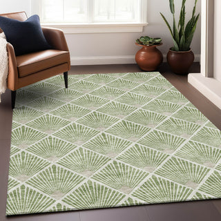 Piper Looms Mayfield Diamonds AMF914 Green Machine Washable Area Rug Lifestyle Image Feature