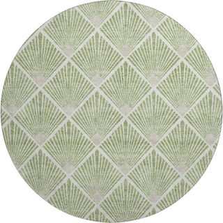 Piper Looms Mayfield Diamonds AMF914 Green Machine Washable Area Rug Round Main Image