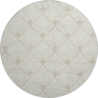 Piper Looms Mayfield Diamonds AMF914 Ivory Machine Washable Area Rug Round Main Image