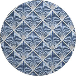 Piper Looms Mayfield Diamonds AMF914 Navy Machine Washable Area Rug Round Main Image
