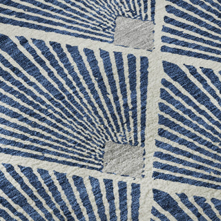 Piper Looms Mayfield Diamonds AMF914 Navy Machine Washable Area Rug Swatch Image