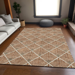 Piper Looms Mayfield Diamonds AMF914 Paprika Machine Washable Area Rug Lifestyle Image Feature