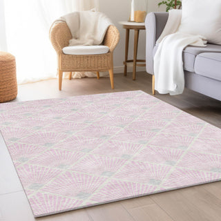 Piper Looms Mayfield Diamonds AMF914 Pink Machine Washable Area Rug Lifestyle Image Feature