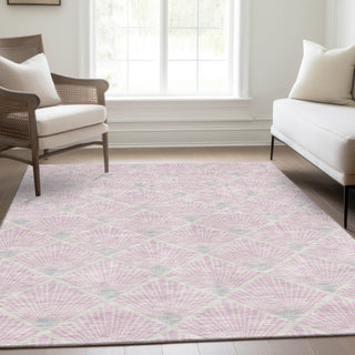 Piper Looms Mayfield Diamonds AMF914 Pink Machine Washable Area Rug Lifestyle Image Feature