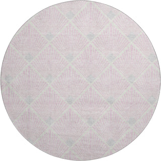 Piper Looms Mayfield Diamonds AMF914 Pink Machine Washable Area Rug Round Main Image