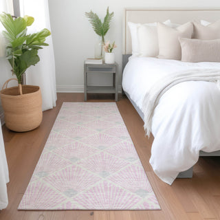 Piper Looms Mayfield Diamonds AMF914 Pink Machine Washable Area Rug Runner Lifestyle Image Feature