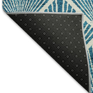 Piper Looms Mayfield Diamonds AMF914 Teal Machine Washable Area Rug Backing Image