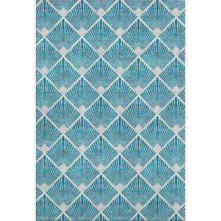 Piper Looms Mayfield Diamonds AMF914 Teal Machine Washable Area Rug main image