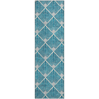 Piper Looms Mayfield Diamonds AMF914 Teal Machine Washable Area Rug Runner Main Image