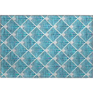 Piper Looms Mayfield Diamonds AMF914 Teal Machine Washable Area Rug Scatter Main Image