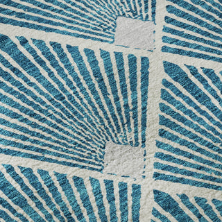 Piper Looms Mayfield Diamonds AMF914 Teal Machine Washable Area Rug Swatch Image