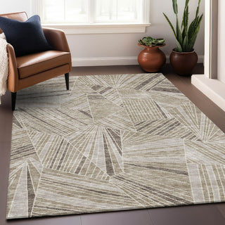 Piper Looms Mayfield Geometric AMF915 Beige Machine Washable Area Rug Lifestyle Image Feature