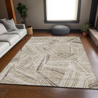 Piper Looms Mayfield Geometric AMF915 Beige Machine Washable Area Rug Lifestyle Image Feature